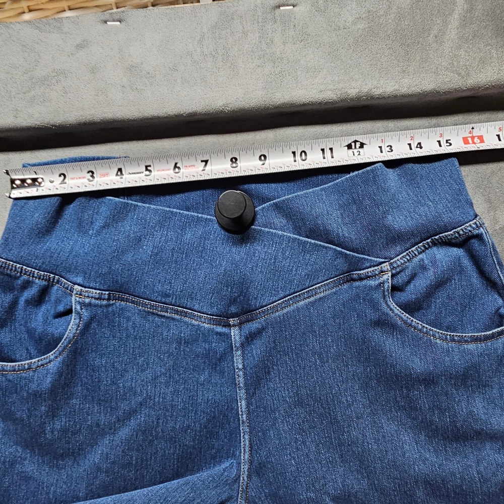 Halara Patitoff Flowy High Waisted Crossover Flare Jeans Blue XL Regular - Picture 3 of 11